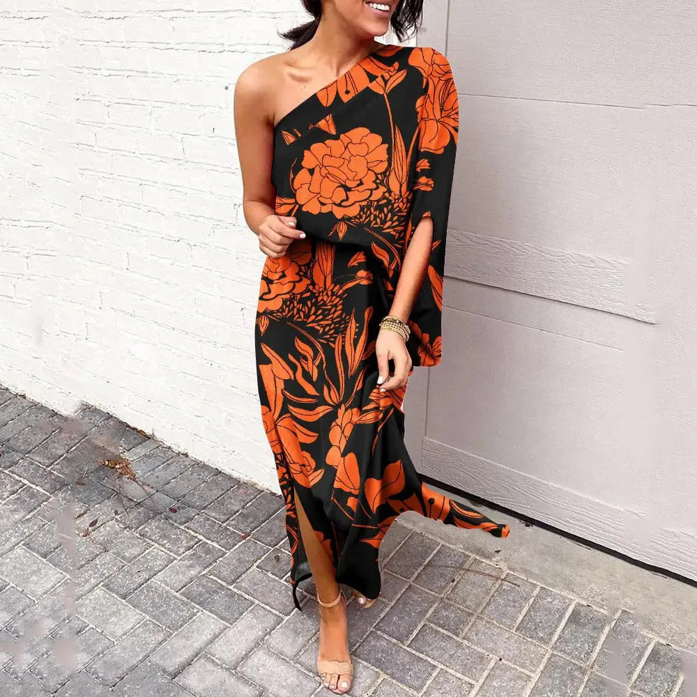 Dress with Diagonal Shoulder Seam - Mila