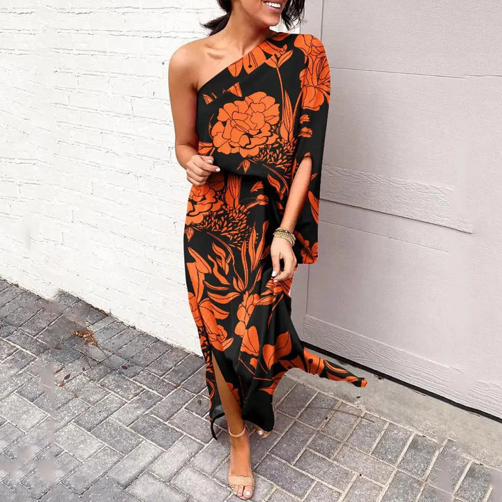 Dress with Diagonal Shoulder Seam - Mila