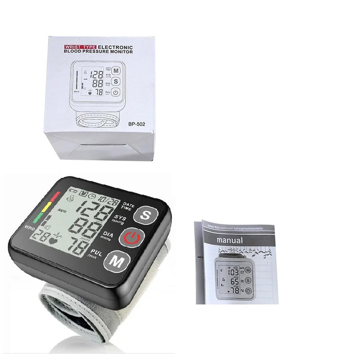 Monitor digital de presión arterial de muñeca con pantalla LCD – PulseTrack