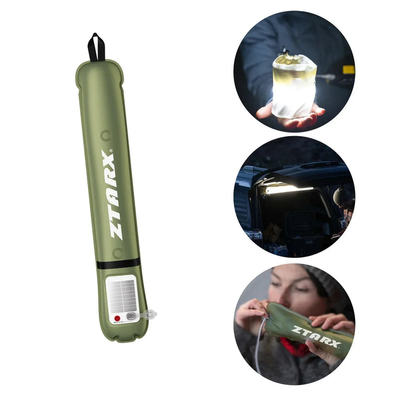Oppblåsbar solcelle-LED-rørlampe – LumiGlow Pro