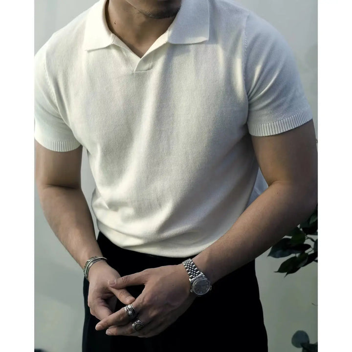 Slim fit herrepoloshirt med glidelås – Fabrizio