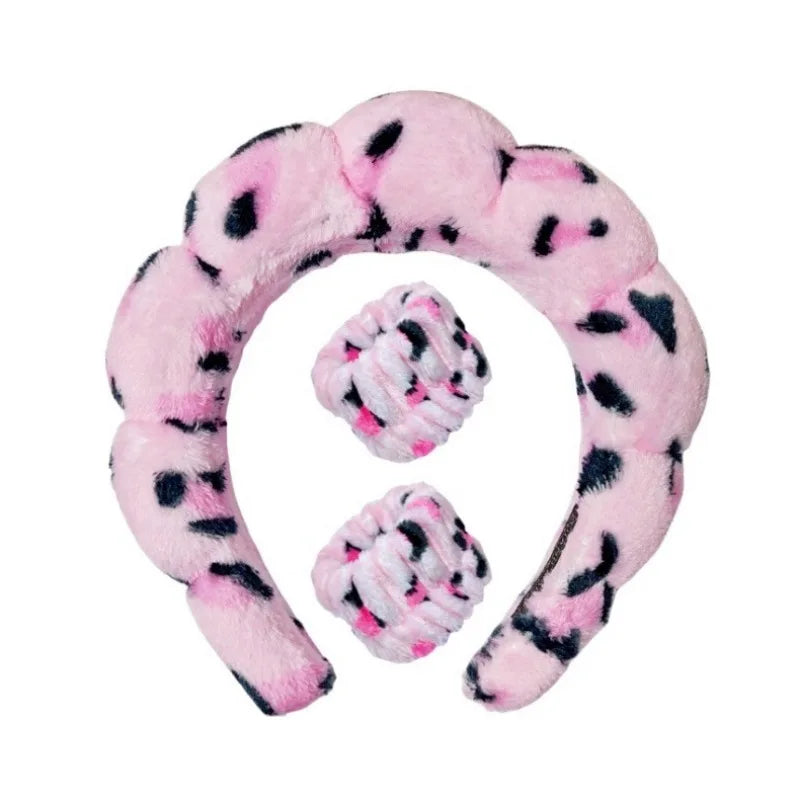 Plüsch Spa Kopfband & Handgelenkband Set - Fluffiea