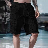 Airy men's linen shorts with wide leg and drawstring – Silas