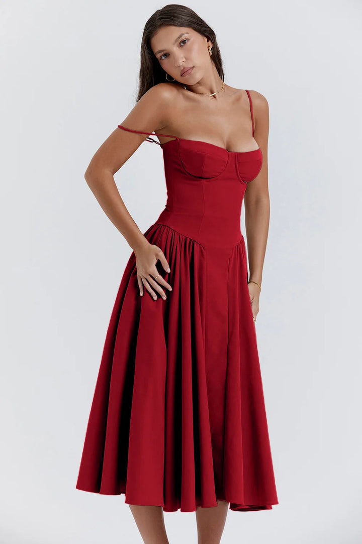 Summer dress with sweetheart neckline – Elvira