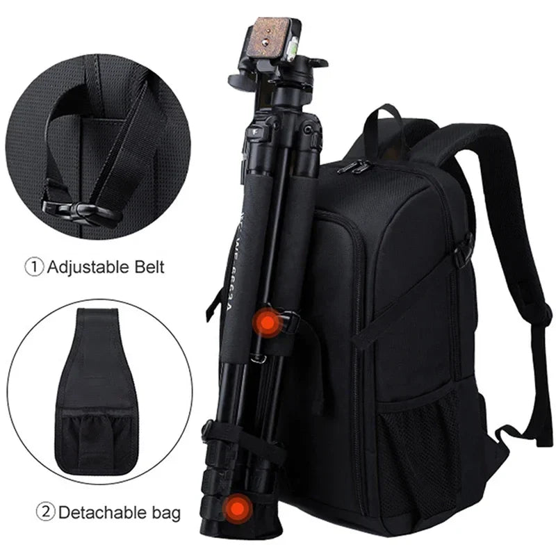 Waterproof Oxford Camera Backpack with Multiple Compartments – Elric