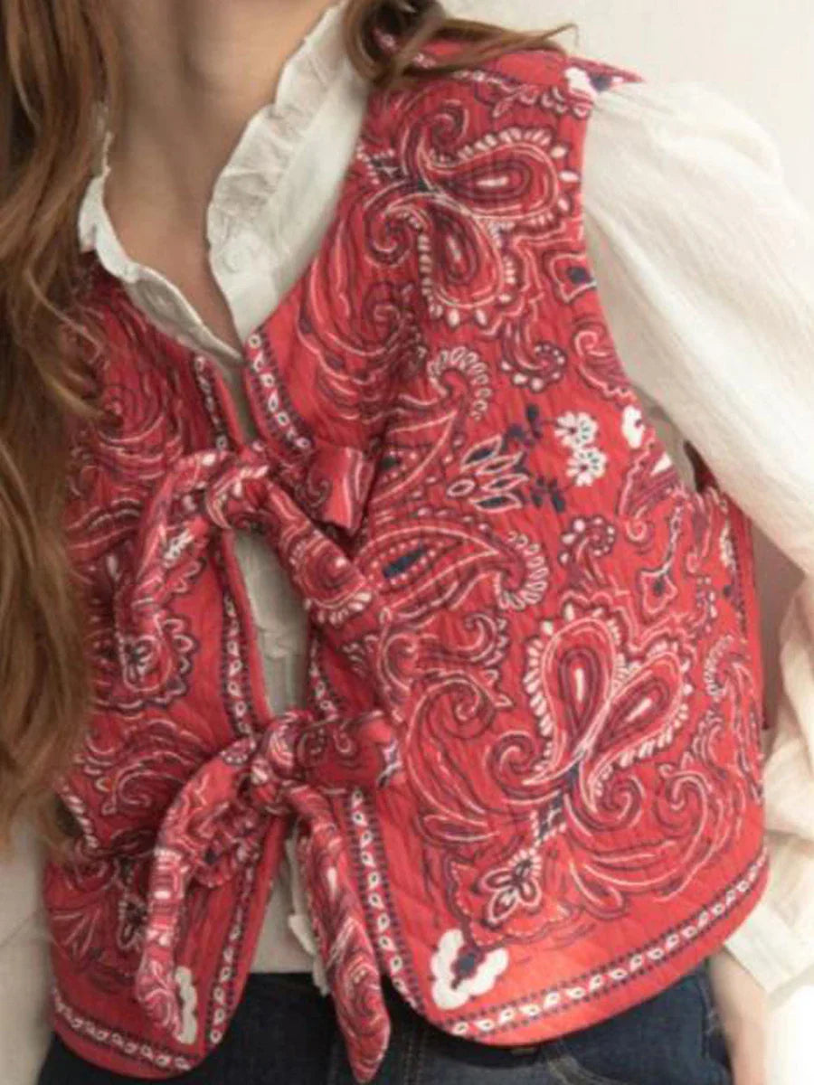 Y2K Red Bandana Wrap Top Trendy Cropped Streetwear Shirt - Liora