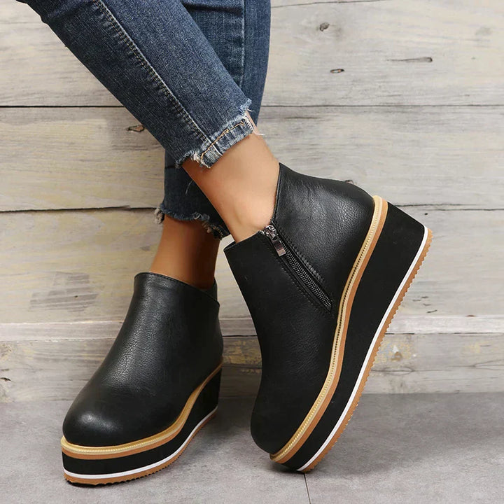 Stylish Autumn Wedge Heel Boots – Mila