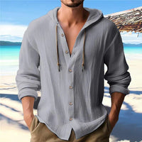 Camisa con capucha de lino transpirable y ligera para hombre – Malik