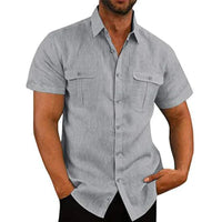 Men's Short-Sleeve Shirt with Chest Pockets and Kent Collar – Lennard