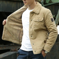 Cool men's jacket with fur collar – Lars
