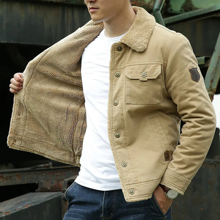 Cool men's jacket with fur collar – Lars