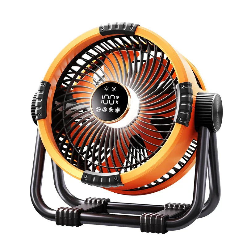 Camping fan with 20000mAh battery, LED light & remote control – WindMate