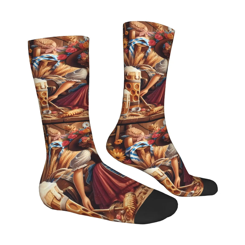 Sokker med Dirndl-print (2-pak) – Trachtensokker Oktoberfest 2025