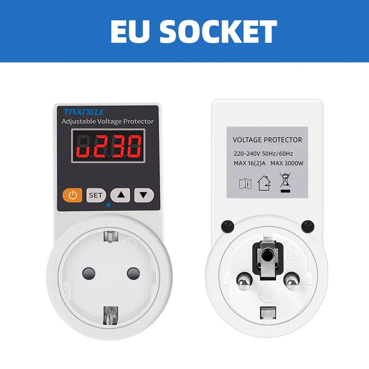 Automatischer Spannungsprotektor-Stecker mit einstellbaren Einstellungen – VoltGuard