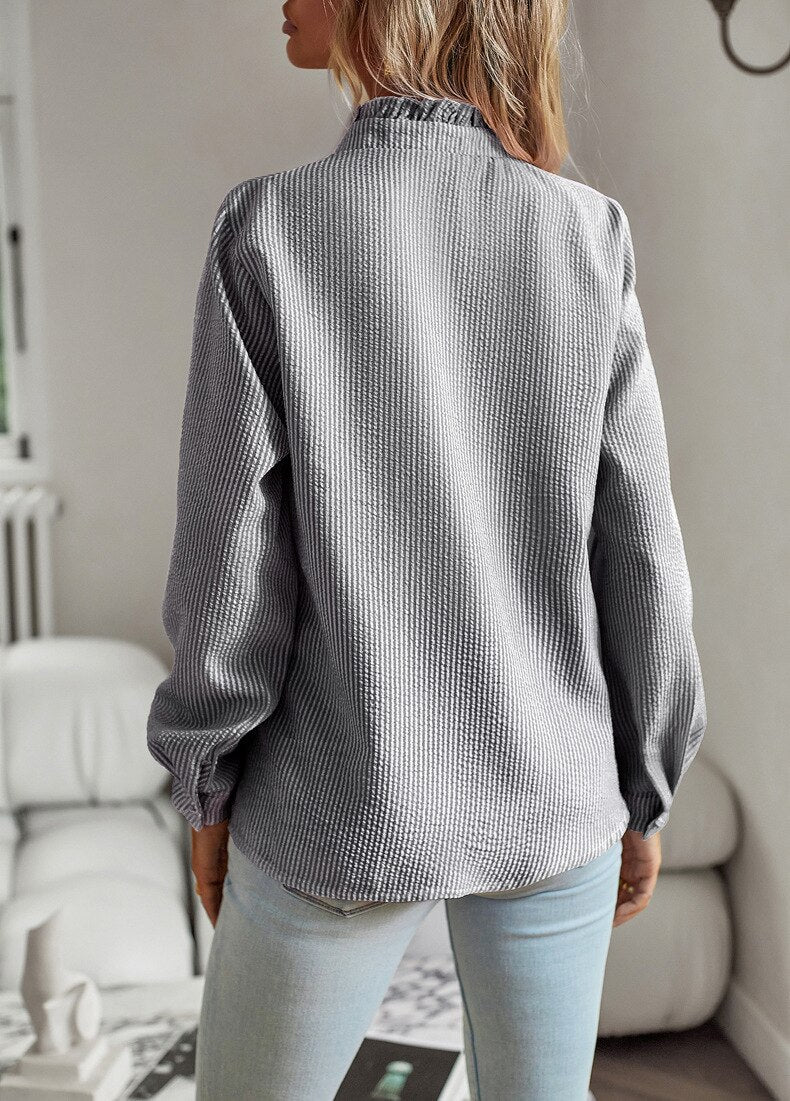 Trendy Striped Women's Blouse – Elise