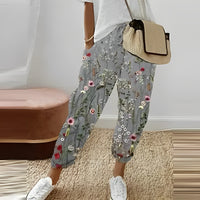 Boho women's pants with leaf pattern – Selina