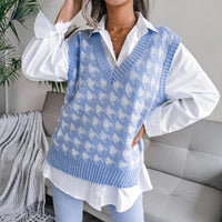 Women's Checked Knitted Vest Top – Yara
