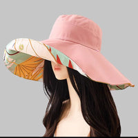 Reversible cotton sun hat with wide brim (56–60 cm) – Liora