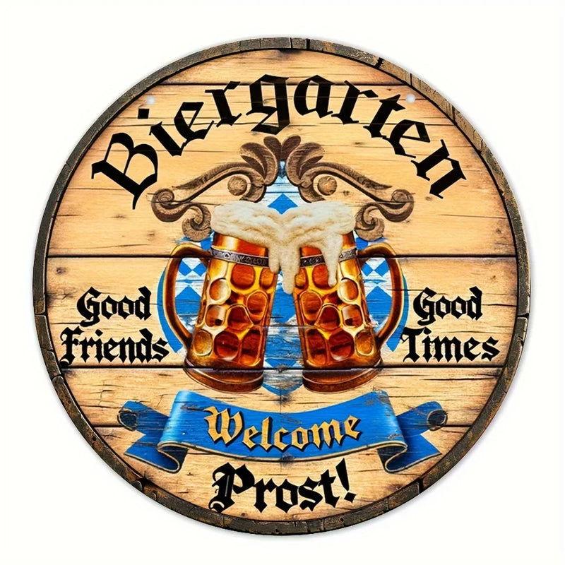 Metal Wall Sign "Beer Garden Cheers" – Cheers Sign Oktoberfest 2025