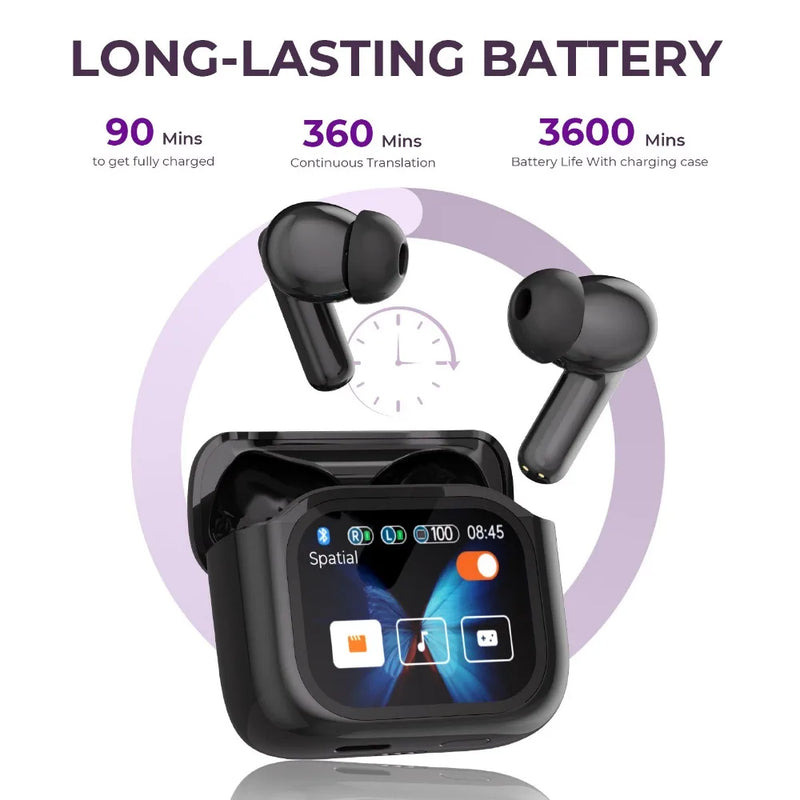 Touch Screen Translation Headphones with Noise Cancellation – Avelora