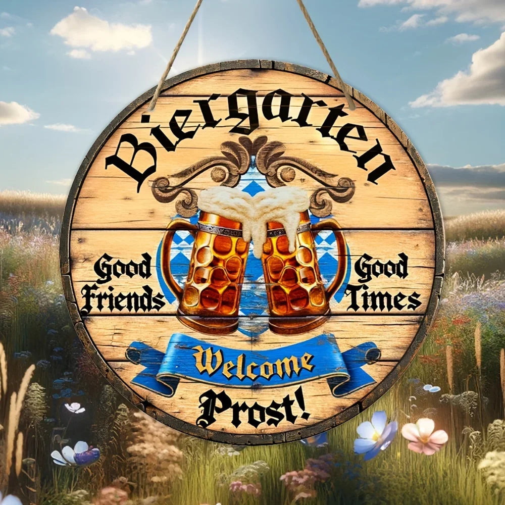 Metal Wall Sign "Beer Garden Cheers" – Cheers Sign Oktoberfest 2025
