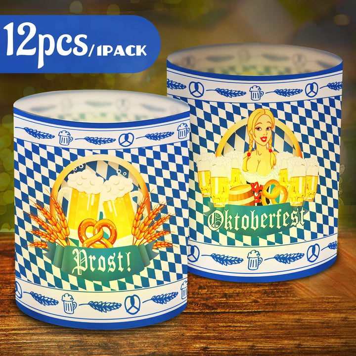 Set de faroles de mesa con diseño Oktoberfest (12 piezas, 1+1 gratis) – LampenFreude Oktoberfest 2025