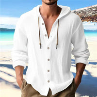 Camisa con capucha de lino transpirable y ligera para hombre – Malik