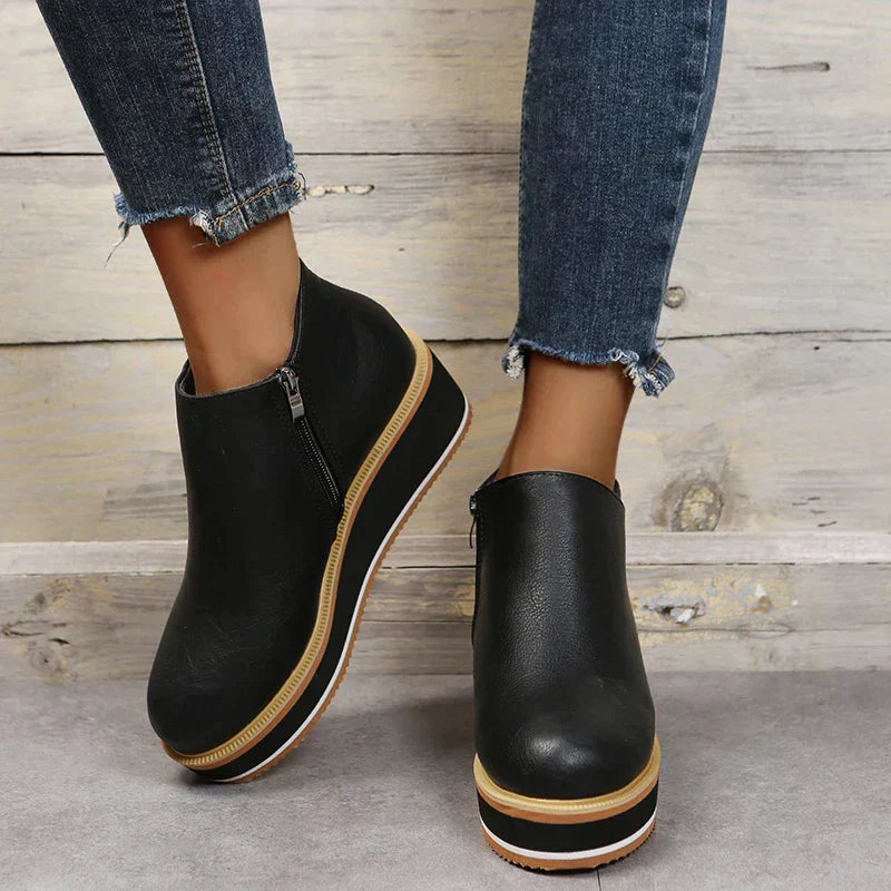 Stylish Autumn Wedge Heel Boots – Mila