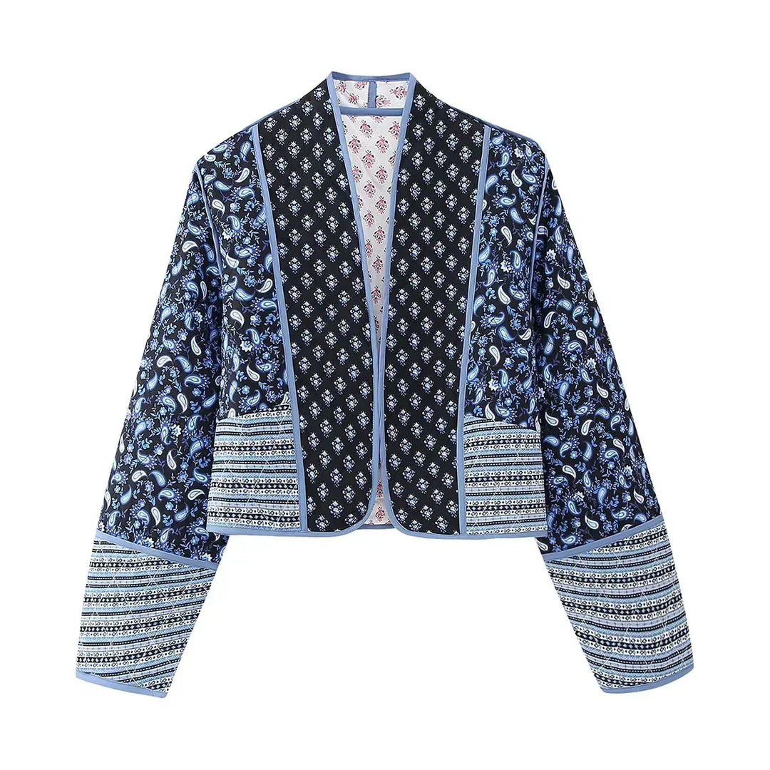 Vintage Blumen Patchwork Jacke für Damen - Nora