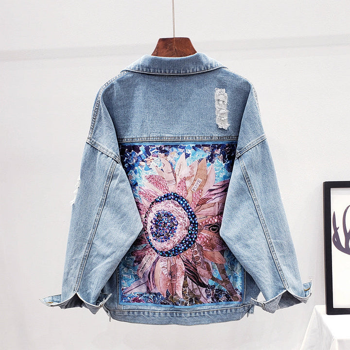 Oversized dame jeansjakke - Lynn