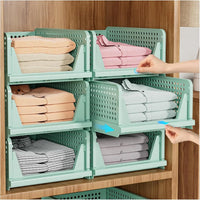 5er-Pack stapelbare faltbare Kleiderschrank-Aufbewahrungsboxen – Liora