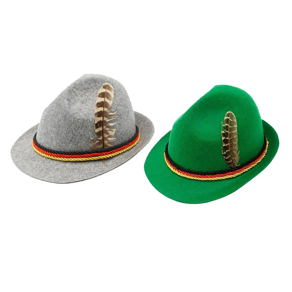 Bavarian Felt Hat with Feather (Unisex) – Traditional Hat Oktoberfest 2025