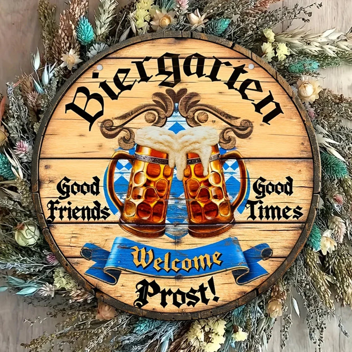 Metal Wall Sign "Beer Garden Cheers" – Cheers Sign Oktoberfest 2025