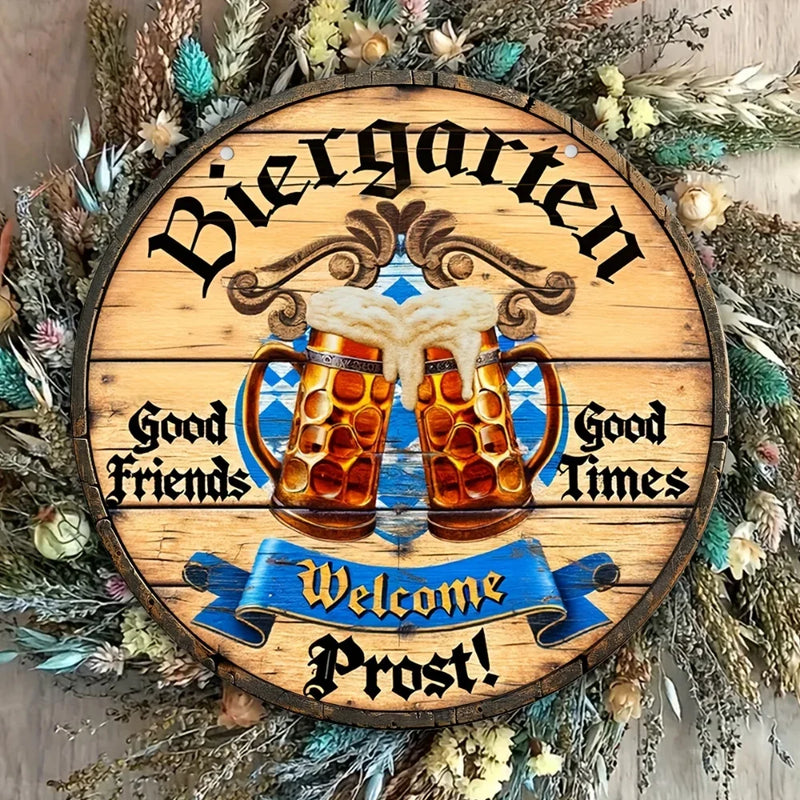 Metal Wall Sign "Beer Garden Cheers" – Cheers Sign Oktoberfest 2025