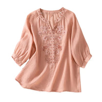 Embroidered Women's Summer Blouse made of Cotton – Ysolde