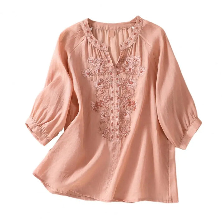 Embroidered Women's Summer Blouse made of Cotton – Ysolde