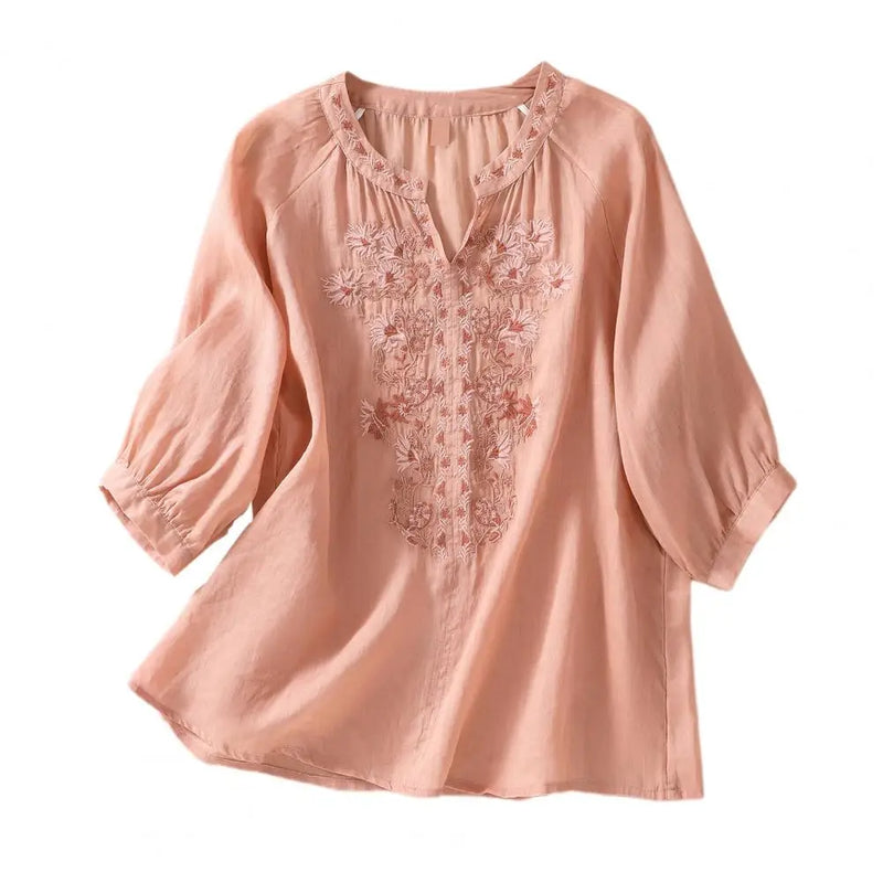 Embroidered Women's Summer Blouse made of Cotton – Ysolde
