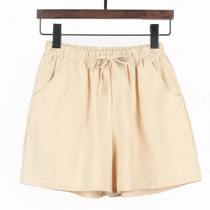 Luftige dame-lærredsshorts med høj talje og sporty pasform – Fenja
