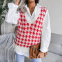 Damen Kariertes Strickwesten-Top – Yara