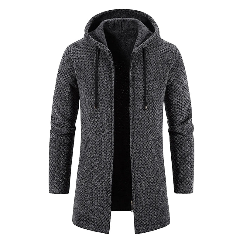 Mid-length wool hoodie for men - Luca