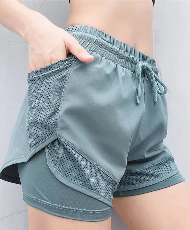 Breathable & Quick-Drying High-Waist Fitness Shorts for Women – Mira