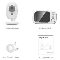 3,5-Zoll Video-Babyphone mit Nachtsicht, Temperaturanzeige und Gegensprechanlage