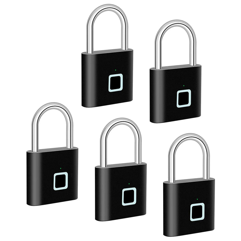 Smart-Fingerabdruck-Vorhängeschloss mit USB-Ladung und wasserdichtem Design – Titan