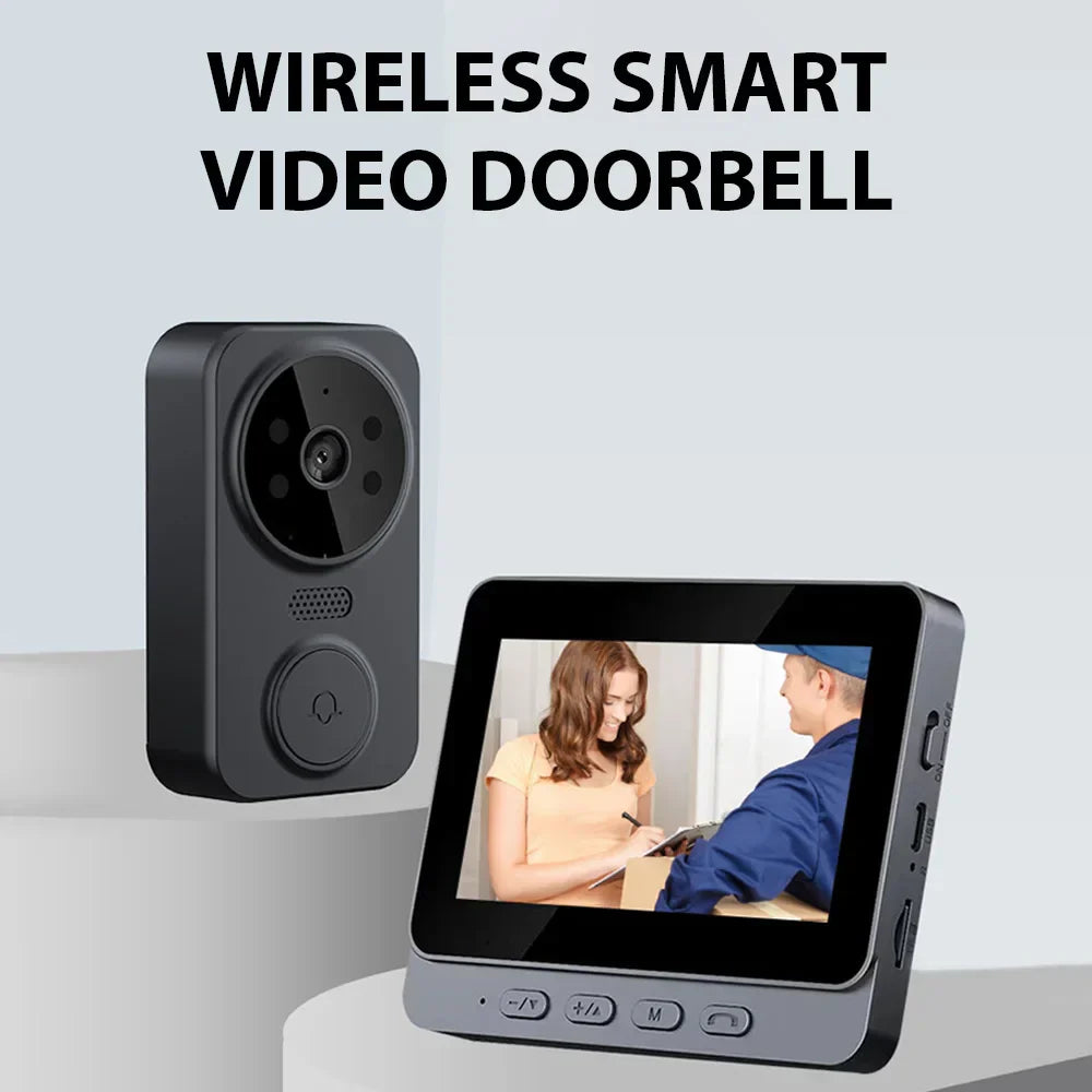 Wireless video doorbell with 4.3" IPS screen and night vision