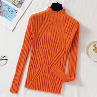 Women's knitted sweater with turtleneck and long sleeves – Elodie