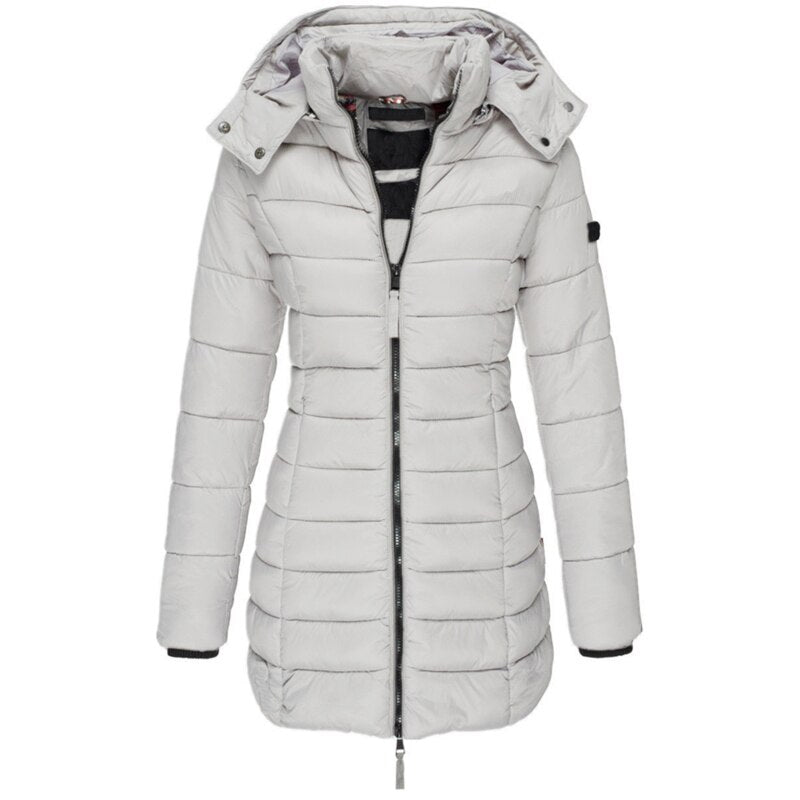 Women's parka with hood and down filling - Elena