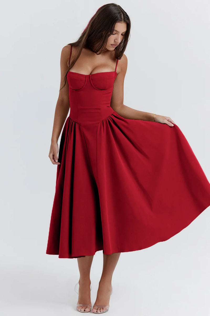 Summer dress with sweetheart neckline – Elvira