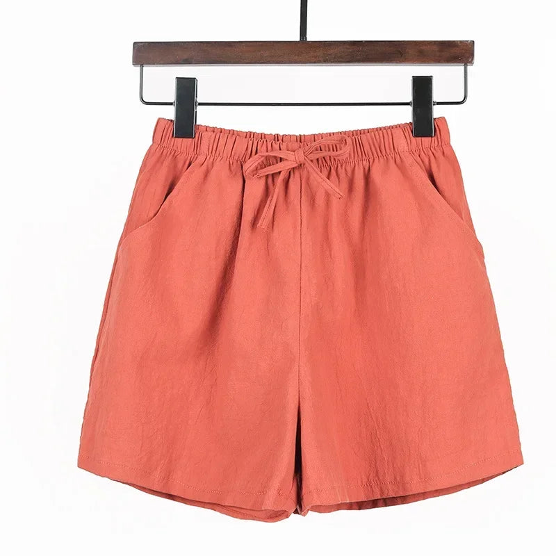 Luftige dame-lærredsshorts med høj talje og sporty pasform – Fenja