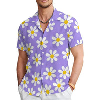 Men's summer shirt with floral pattern and notch collar – Elian