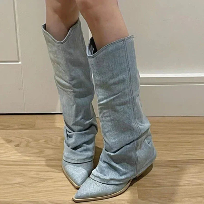 Winterproof Denim Boots - Aurora